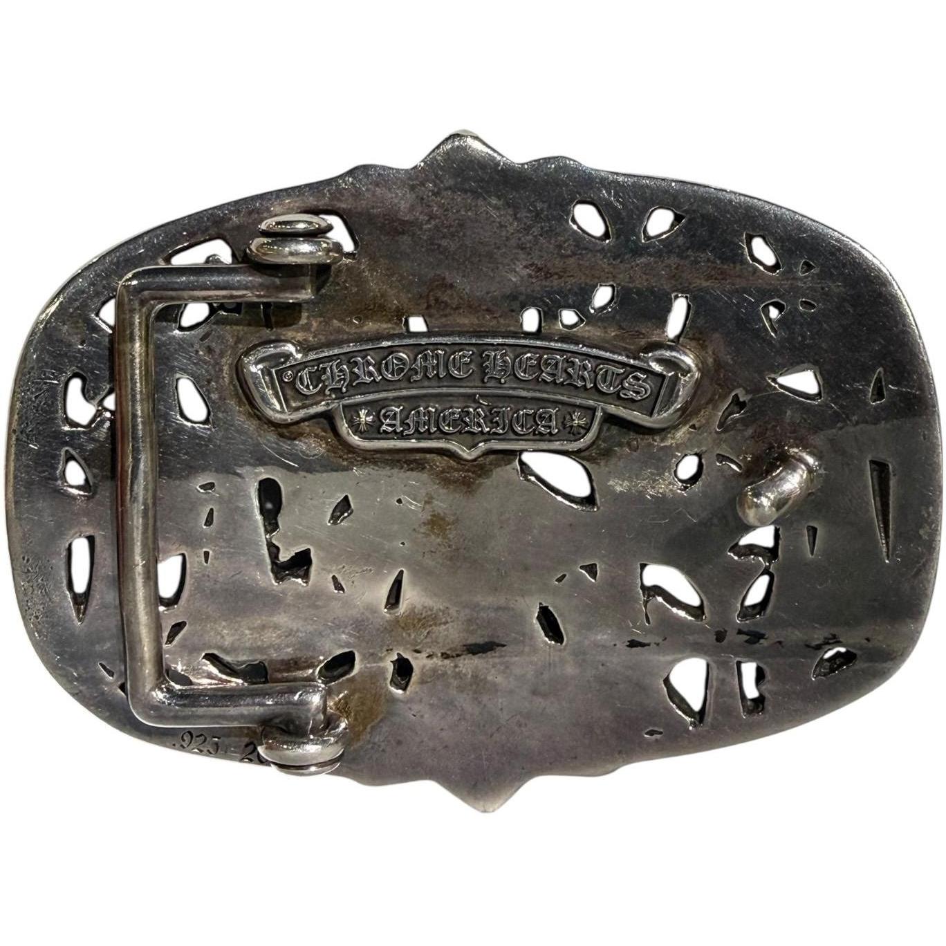 Chrome Hearts Silver Cemetery Cross Buckle