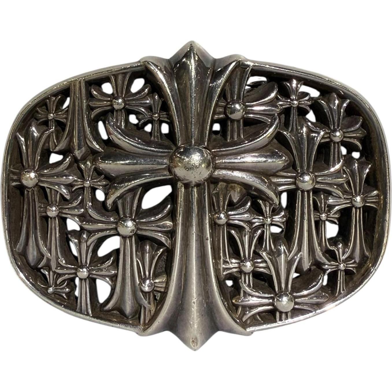 Chrome Hearts Silver Cemetery Cross Buckle