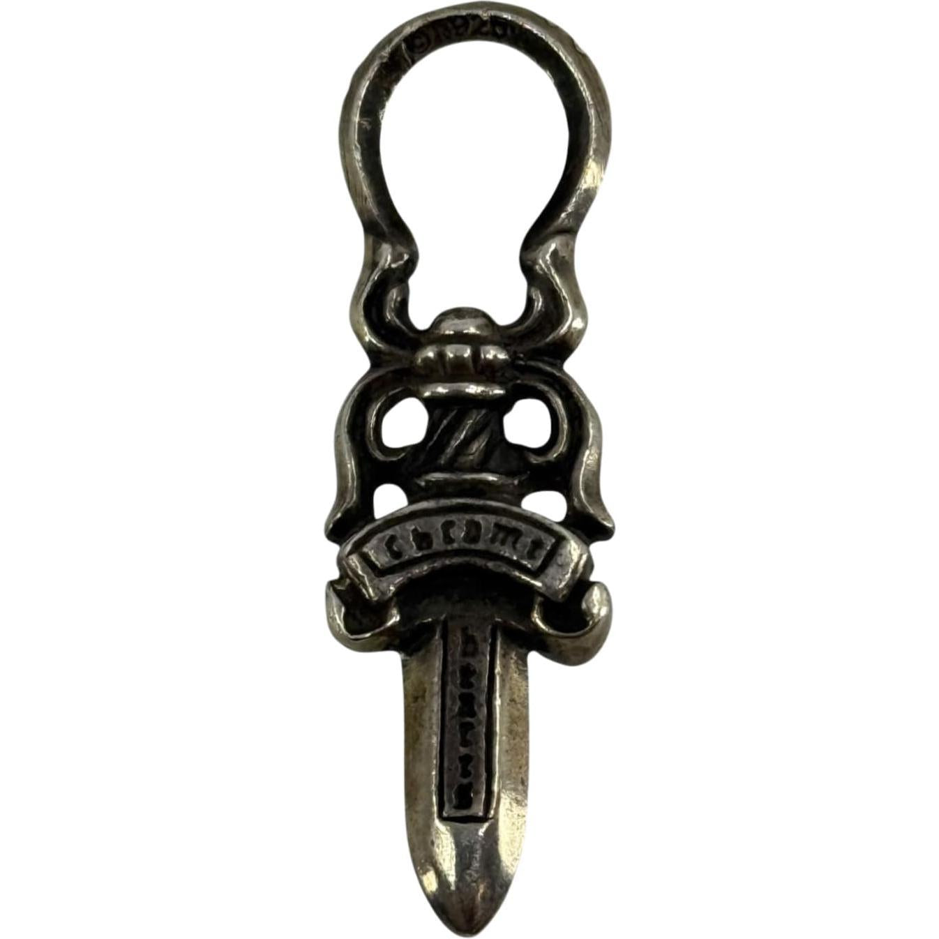 Chrome Hearts Silver Dagger Zip Pendant (Round)