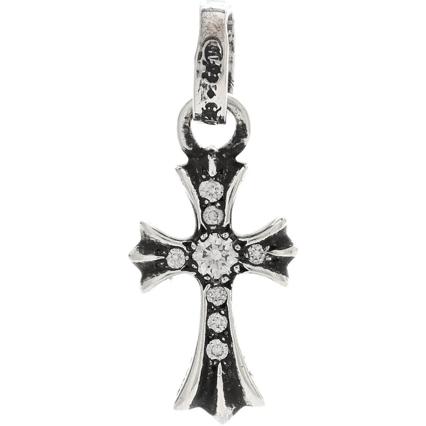 Chrome Hearts Silver Diamond Pave Baby Fat Charm Pendant