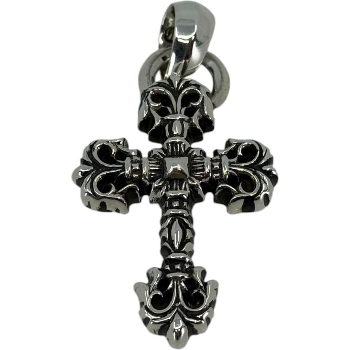 Chrome Hearts Silver Filigree Cross Pendant with Bale