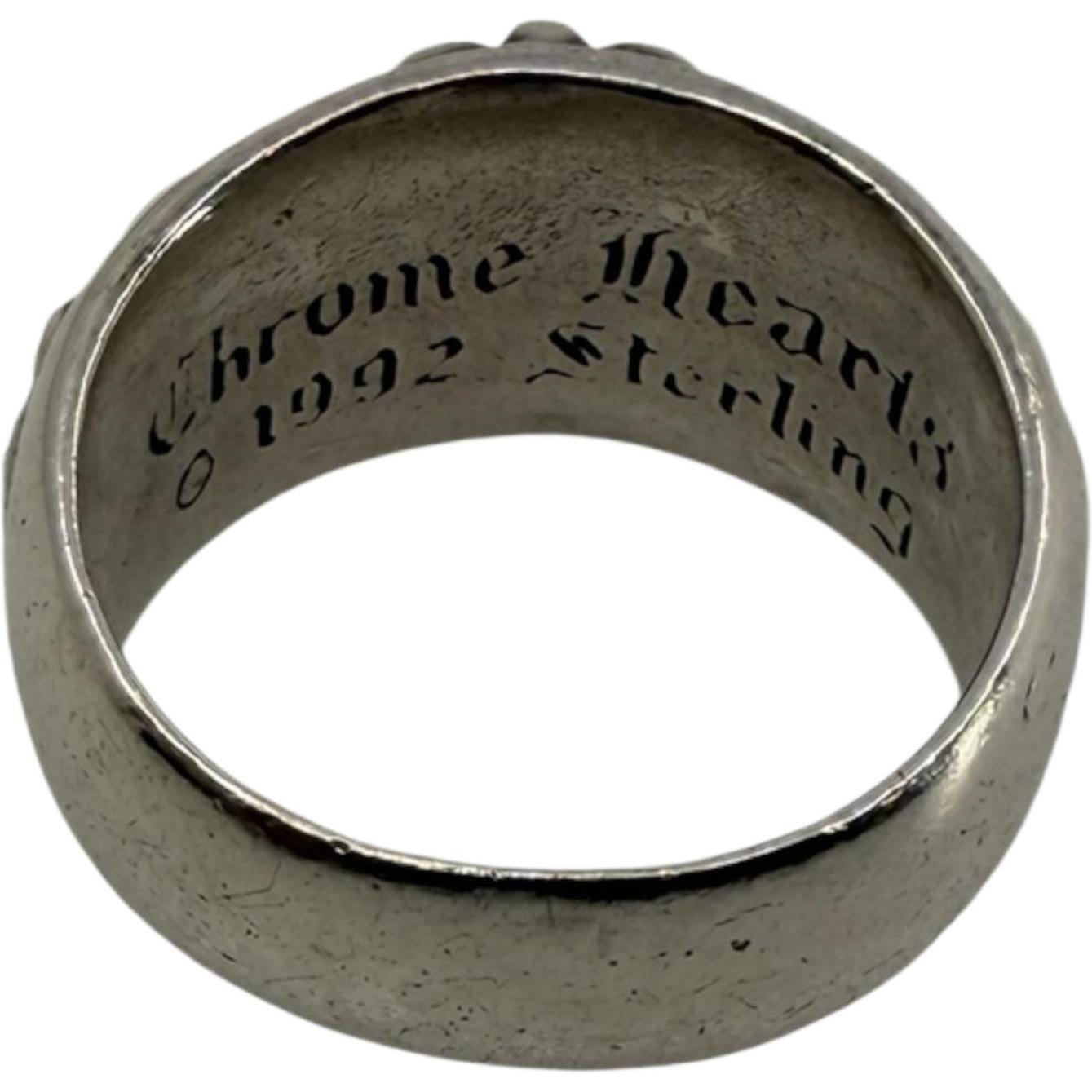 Chrome Hearts Silver Floral Cross Ring - US Size 10