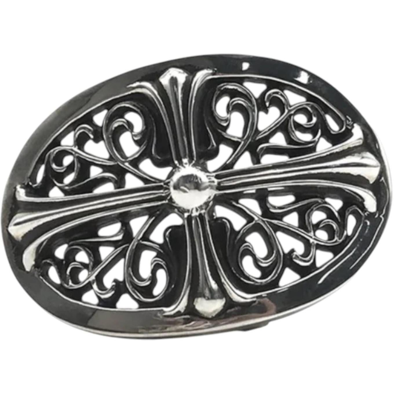 Chrome Hearts Silver Oval Belt Buckle