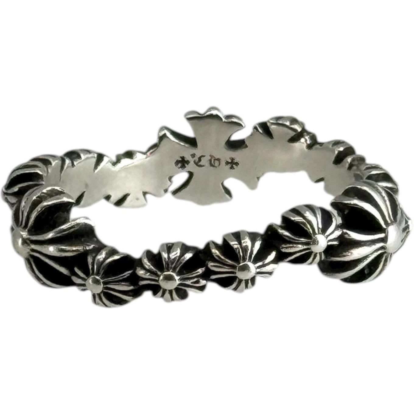 Chrome Hearts Silver Plus Wave Ring - US Size 7