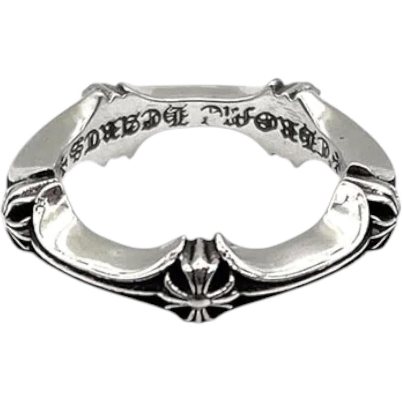 Chrome Hearts Silver Plus and Bone Ring - US Size 6