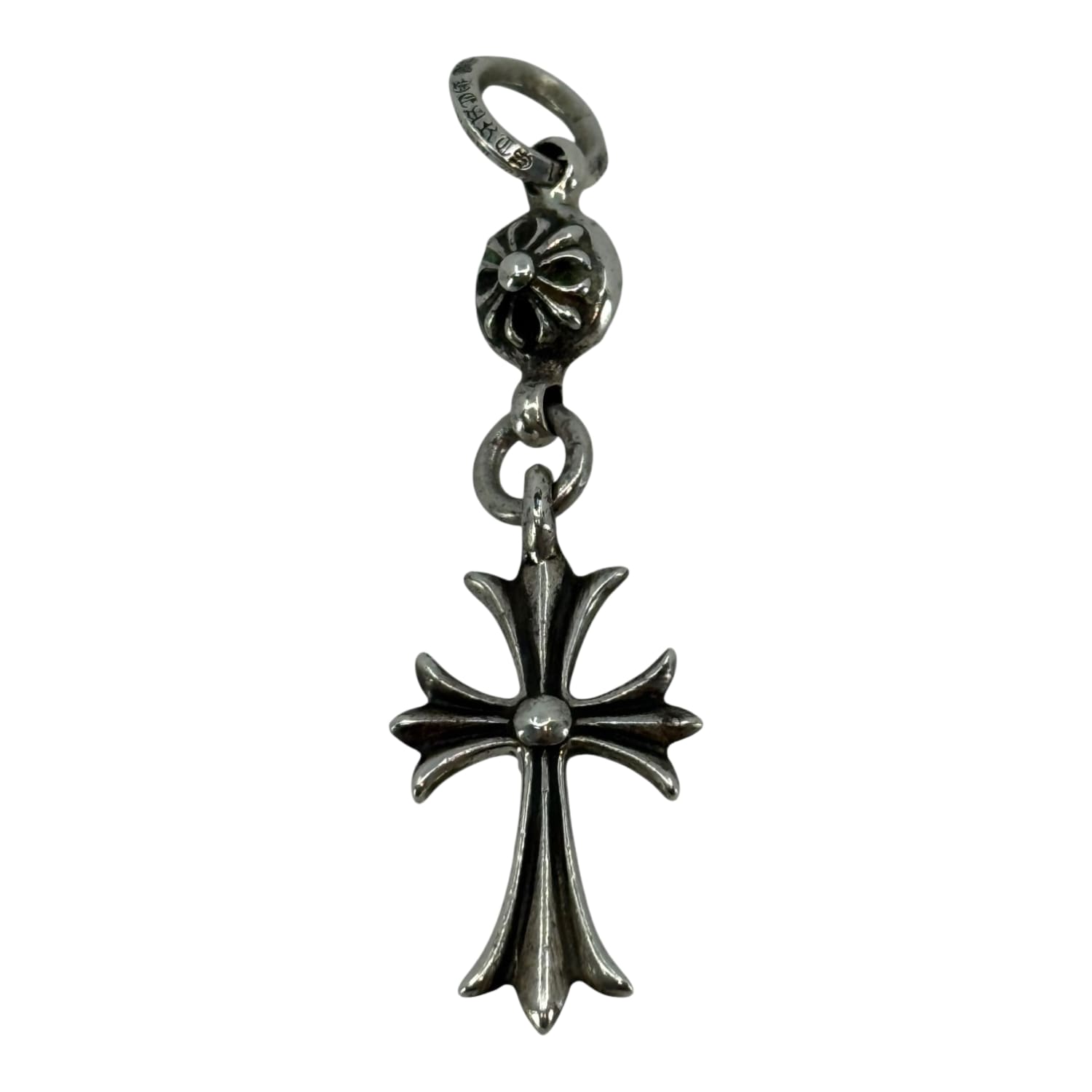 Chrome Hearts Silver Tiny Cross Ball Pendant