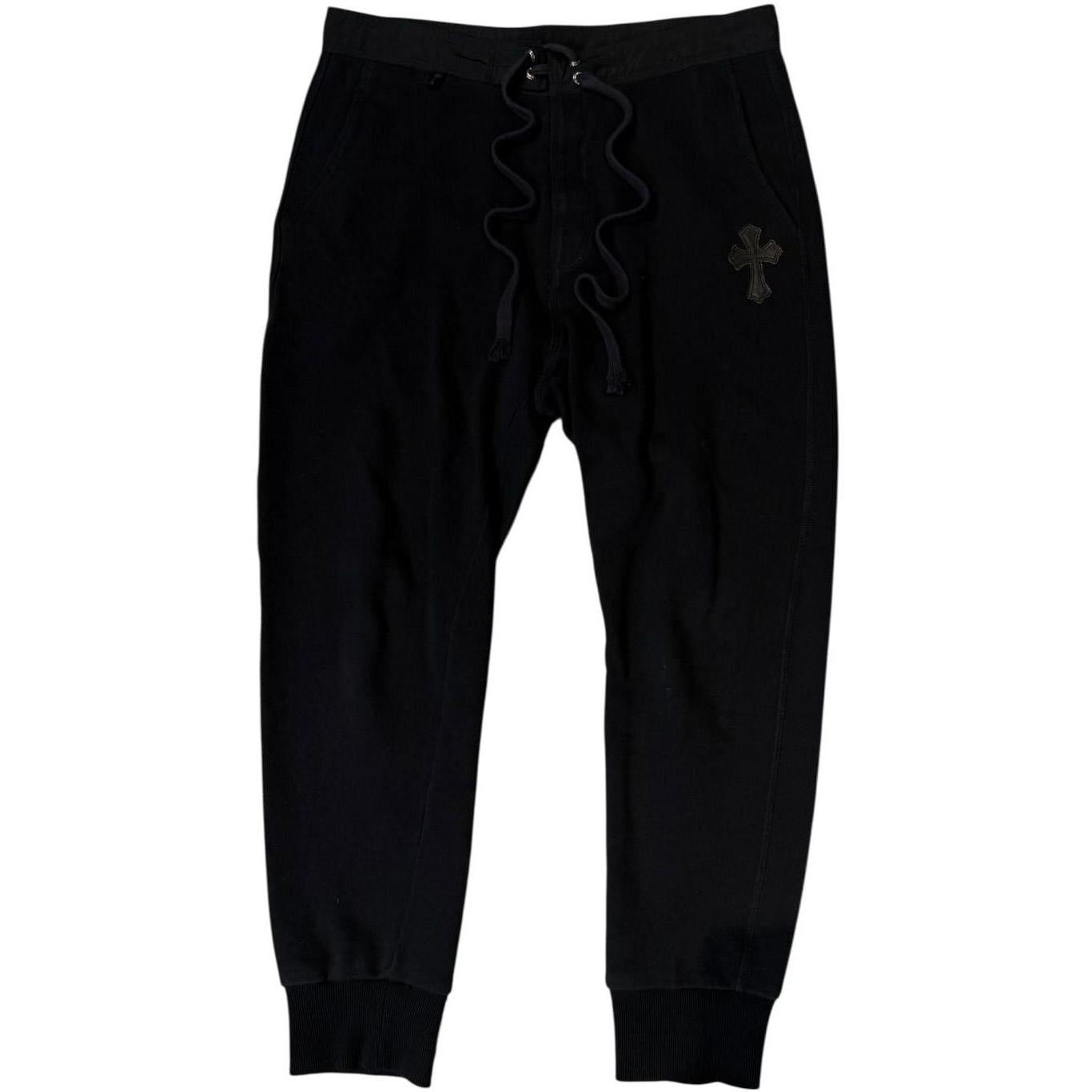 Chrome Hearts Single Patch Sweatpants Black - Gently Used