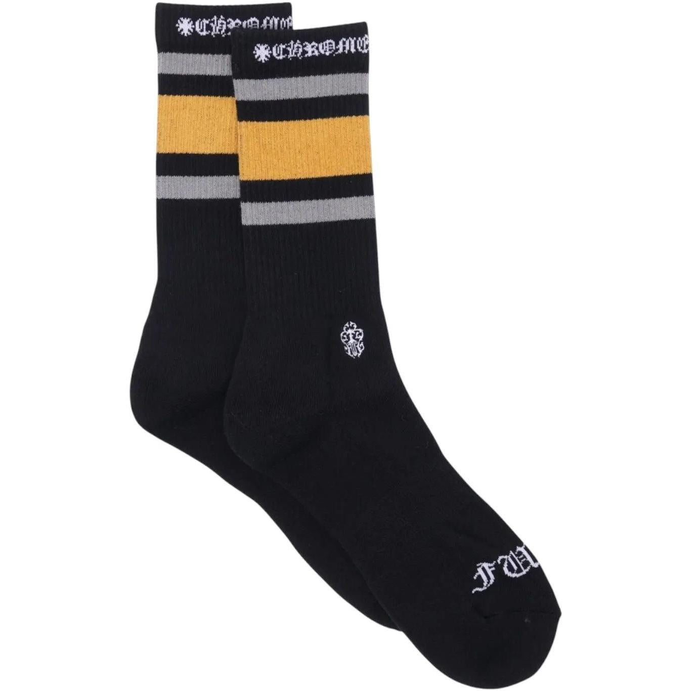 Chrome Hearts Sport Striped Socks Black/Yellow