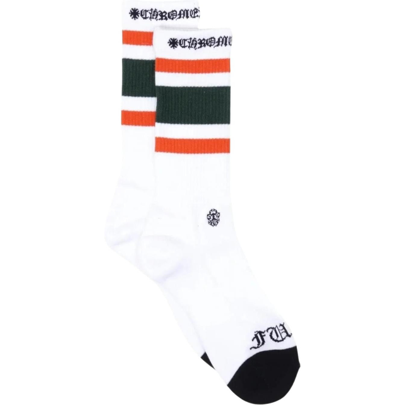 Chrome Hearts Sport Striped Socks White/Green/Orange