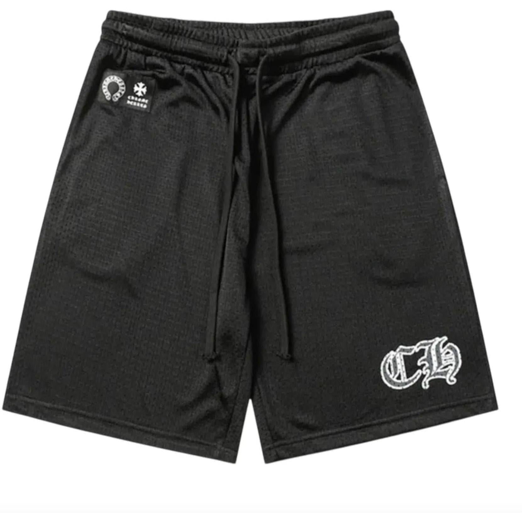 Chrome Hearts Sports Mesh Varsity Shorts Black