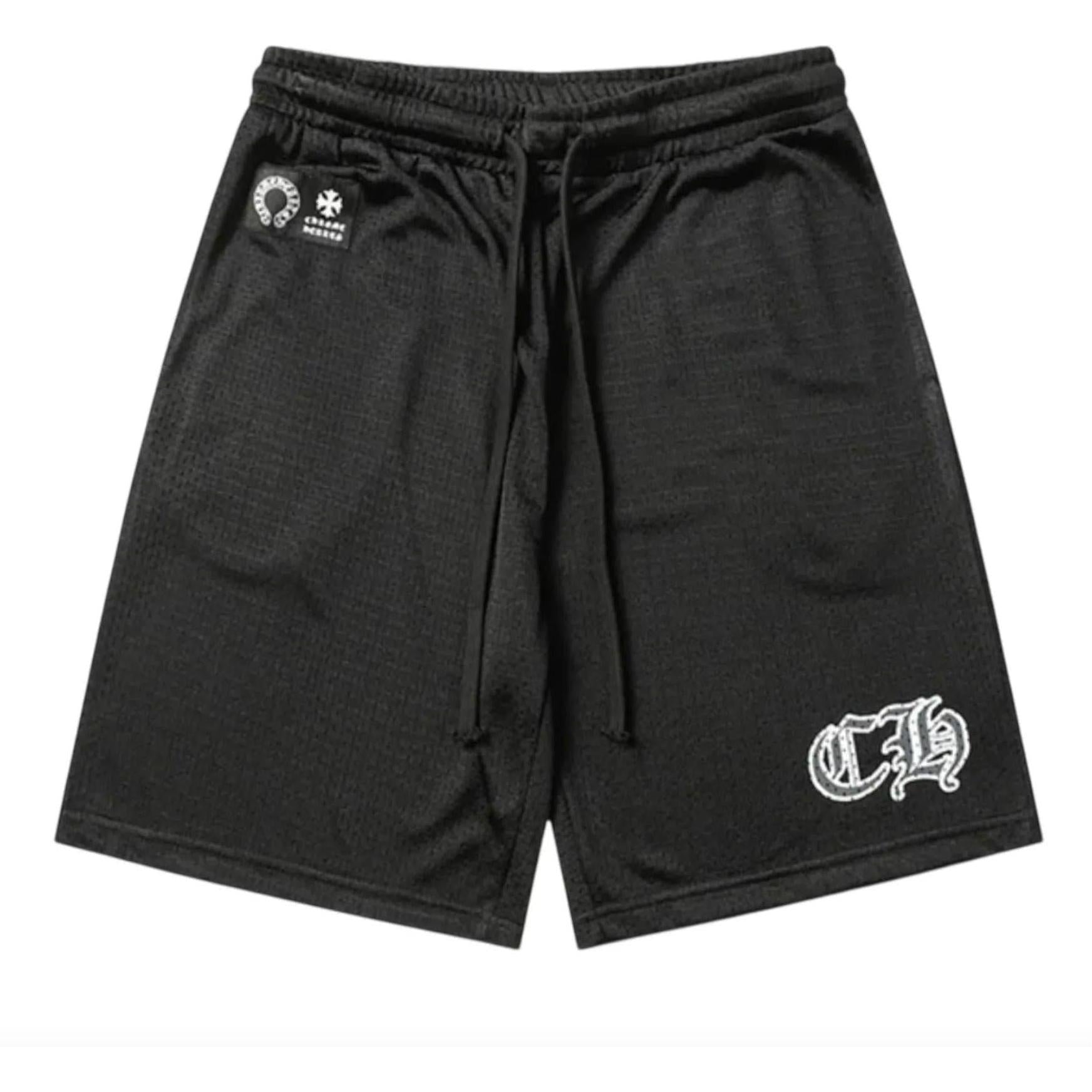 Chrome Hearts Sports Mesh Varsity Shorts Black