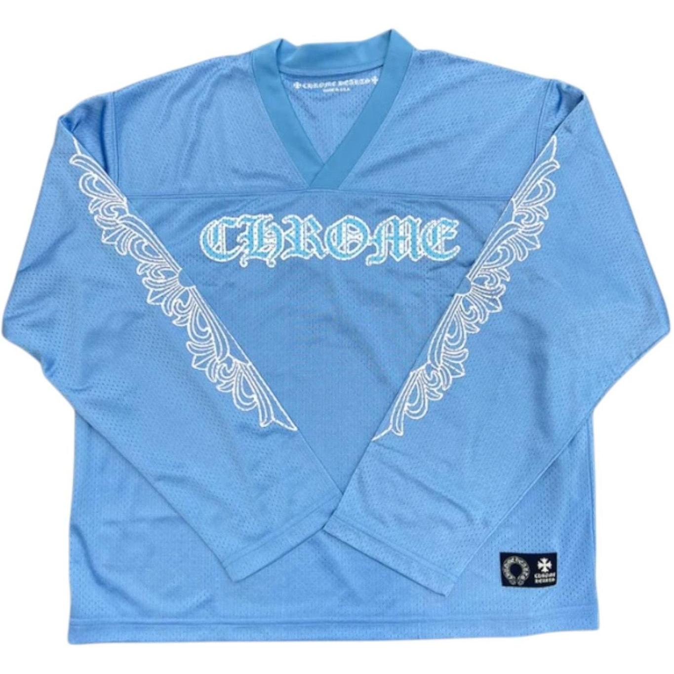 Chrome Hearts Sports Mesh Warm Up Jersey Blue - Gently Used