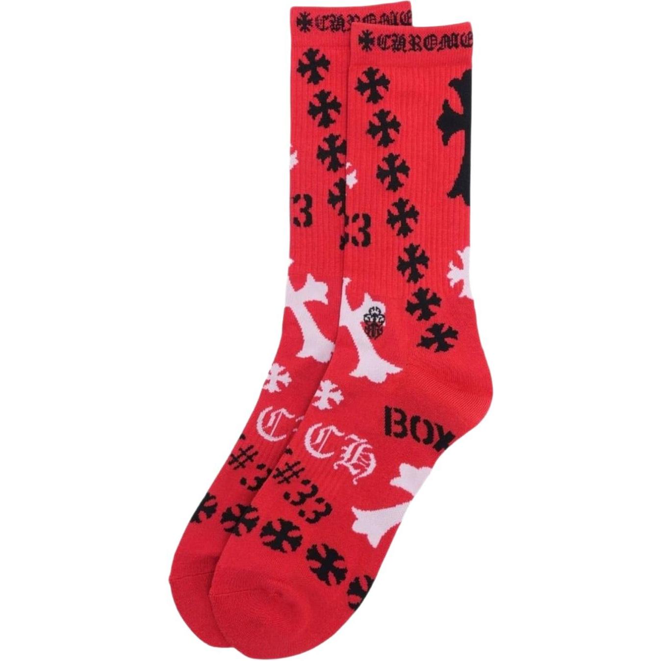 Chrome Hearts Stencil Socks Red