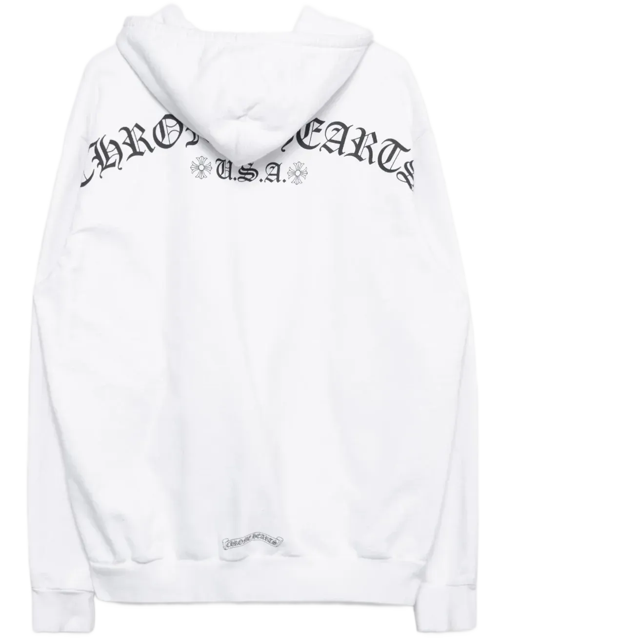 Chrome Hearts T Bar Logo USA Shoulder Zip Up Hoodie White