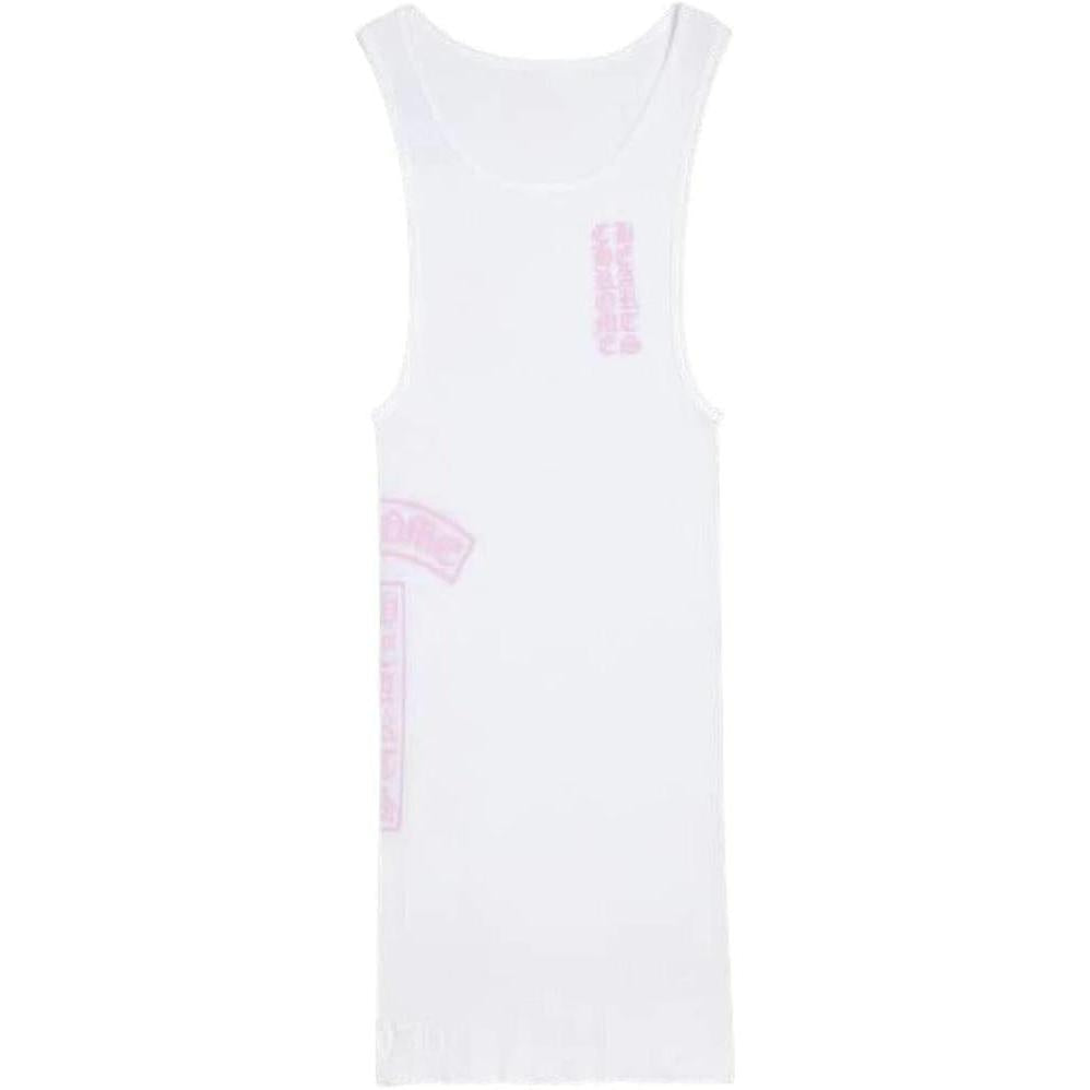Chrome Hearts T Bar Rib Tank White/Pink