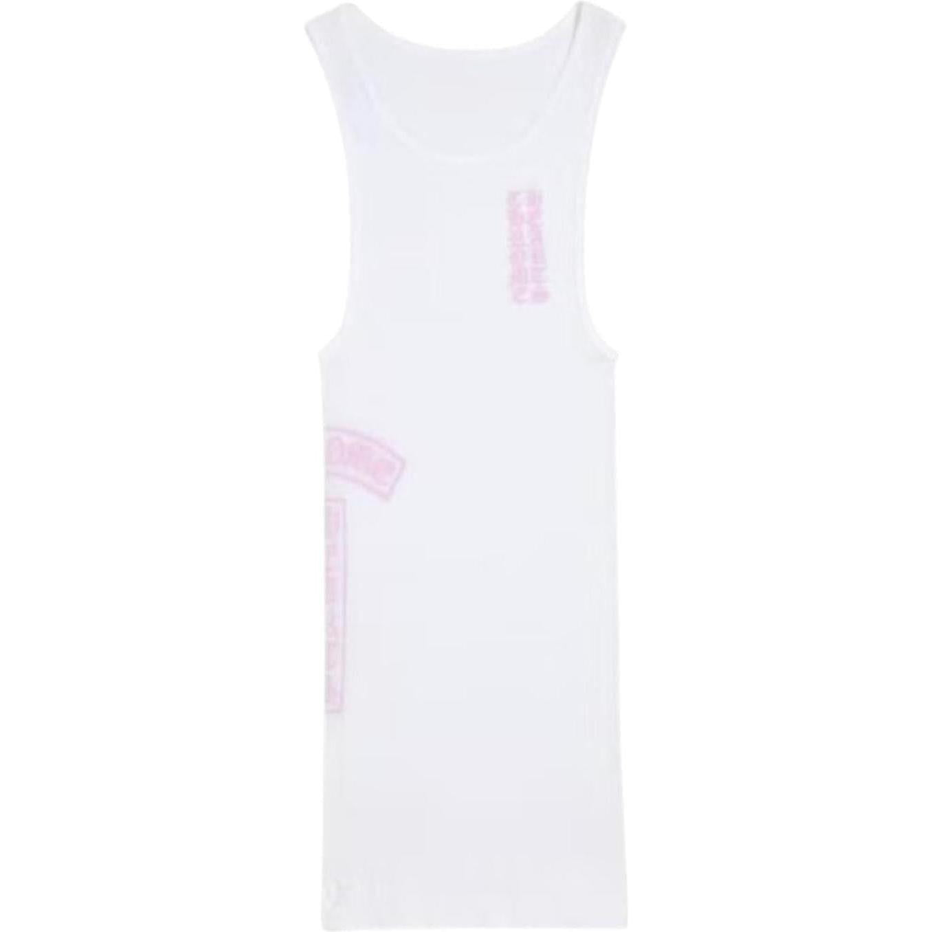 Chrome Hearts T Bar Rib Tank White/Pink