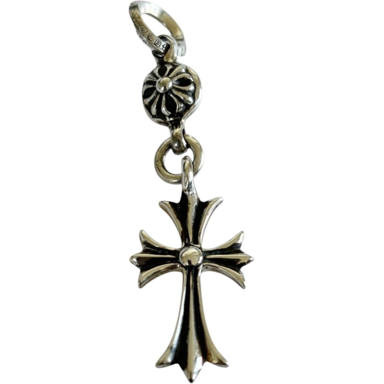 Chrome Hearts Tiny Cross Ball Charm Pendant Silver
