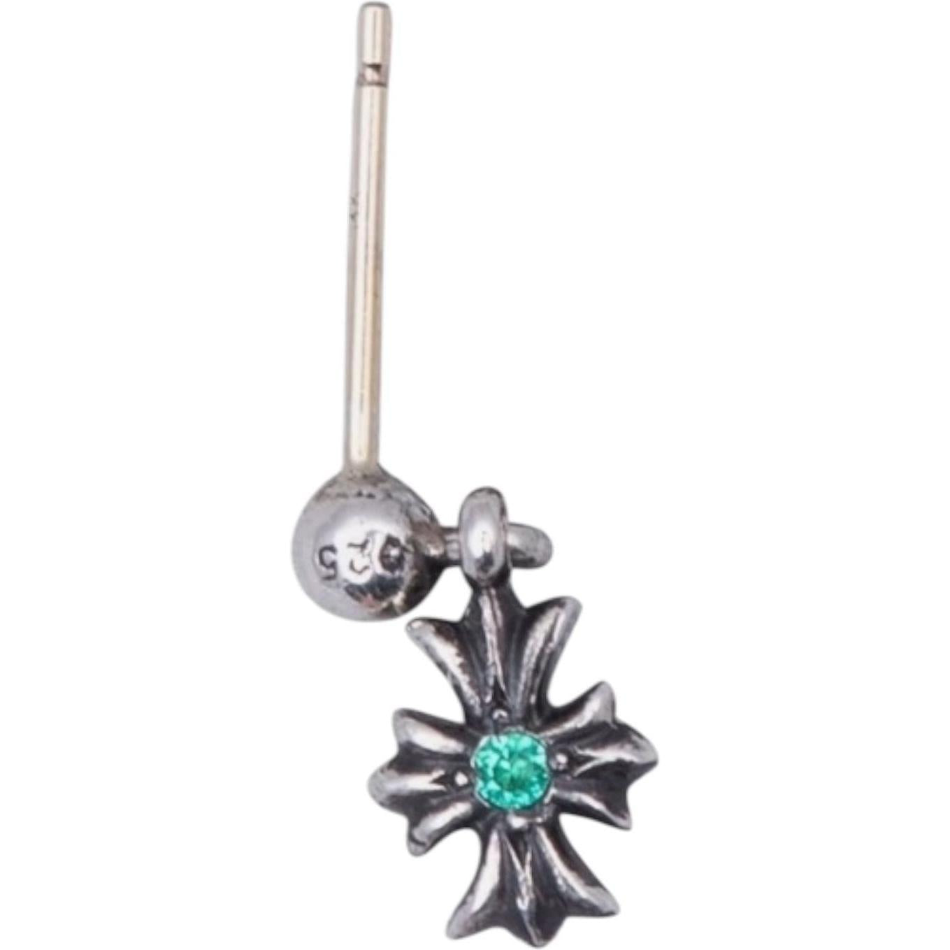 Chrome Hearts Tiny E Emerald Drop Earrings (Set of 2)
