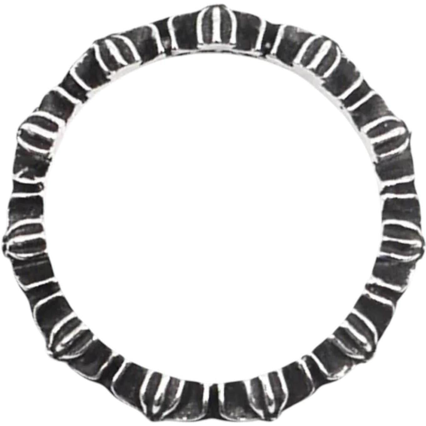 Chrome Hearts Tiny E Plus Band Silver Ring - Size 7