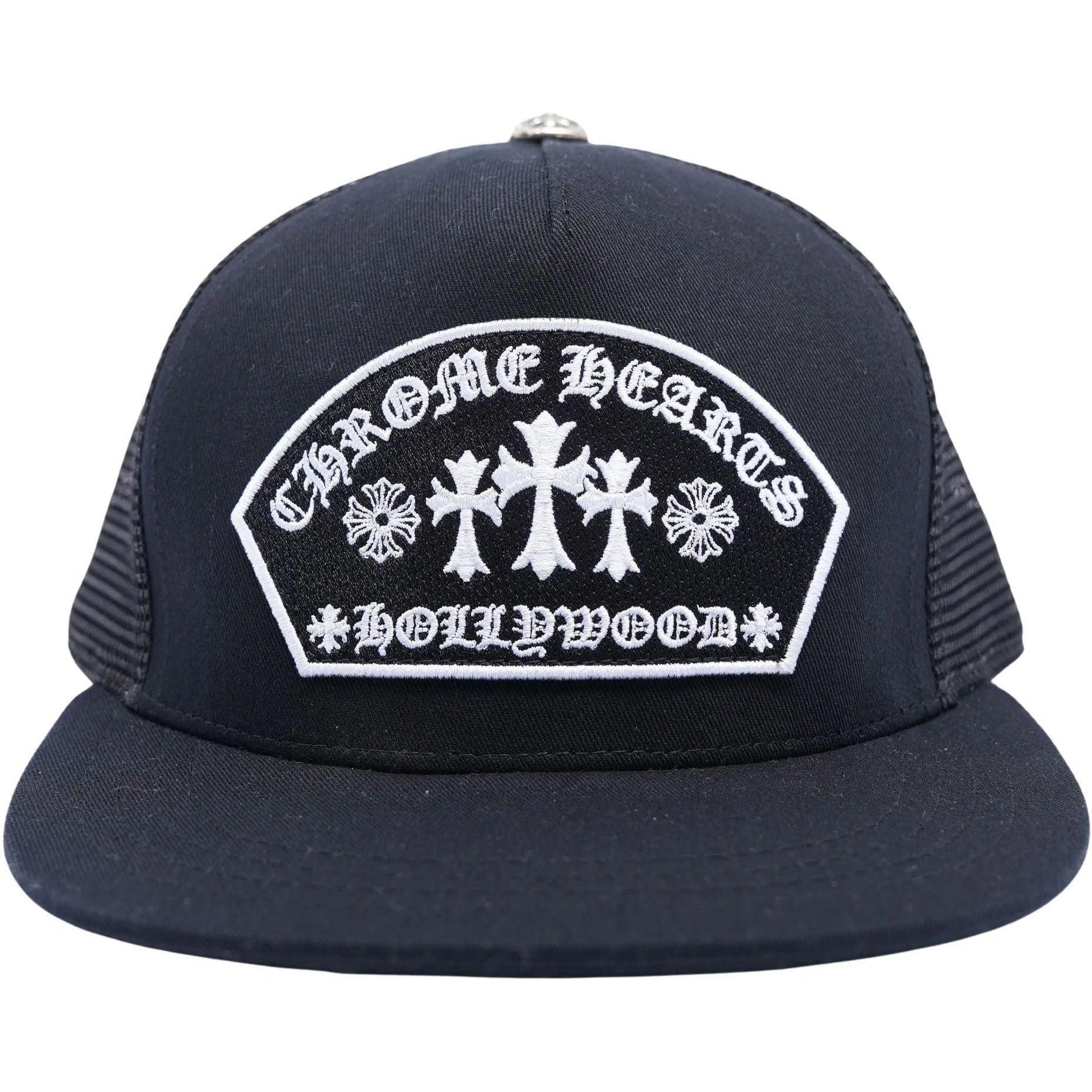Chrome Hearts Triple Cross Embroidered Trucker Hat Black