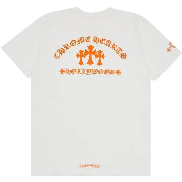 Chrome Hearts Triple Cross T-Shirt White/Orange - Like New
