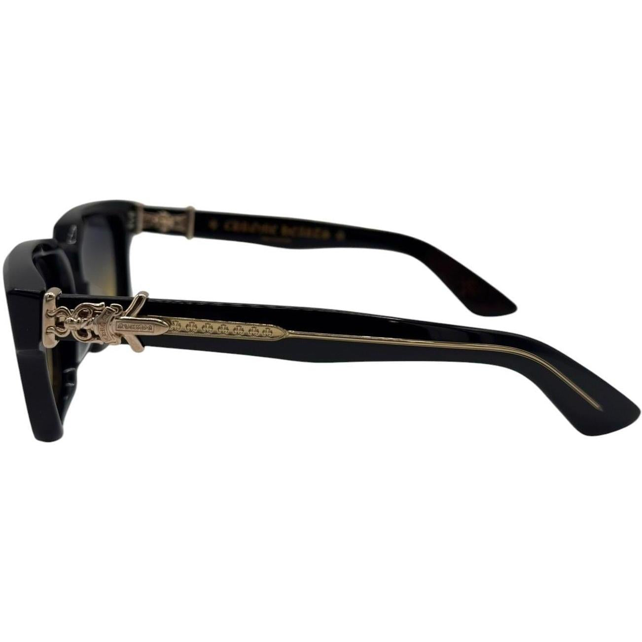 Chrome Hearts Vagillionaire Black/18k Gold Plated Sunglasses