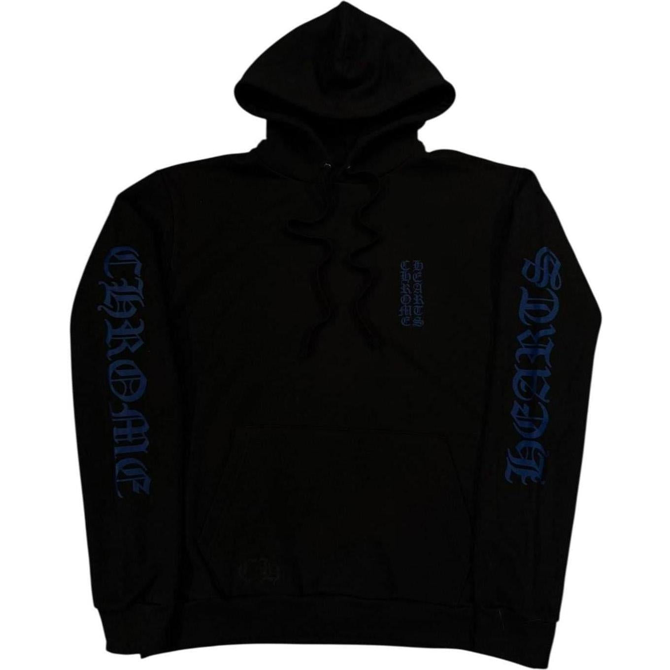 Chrome Hearts Vertical Logo Hoodie Black/Blue