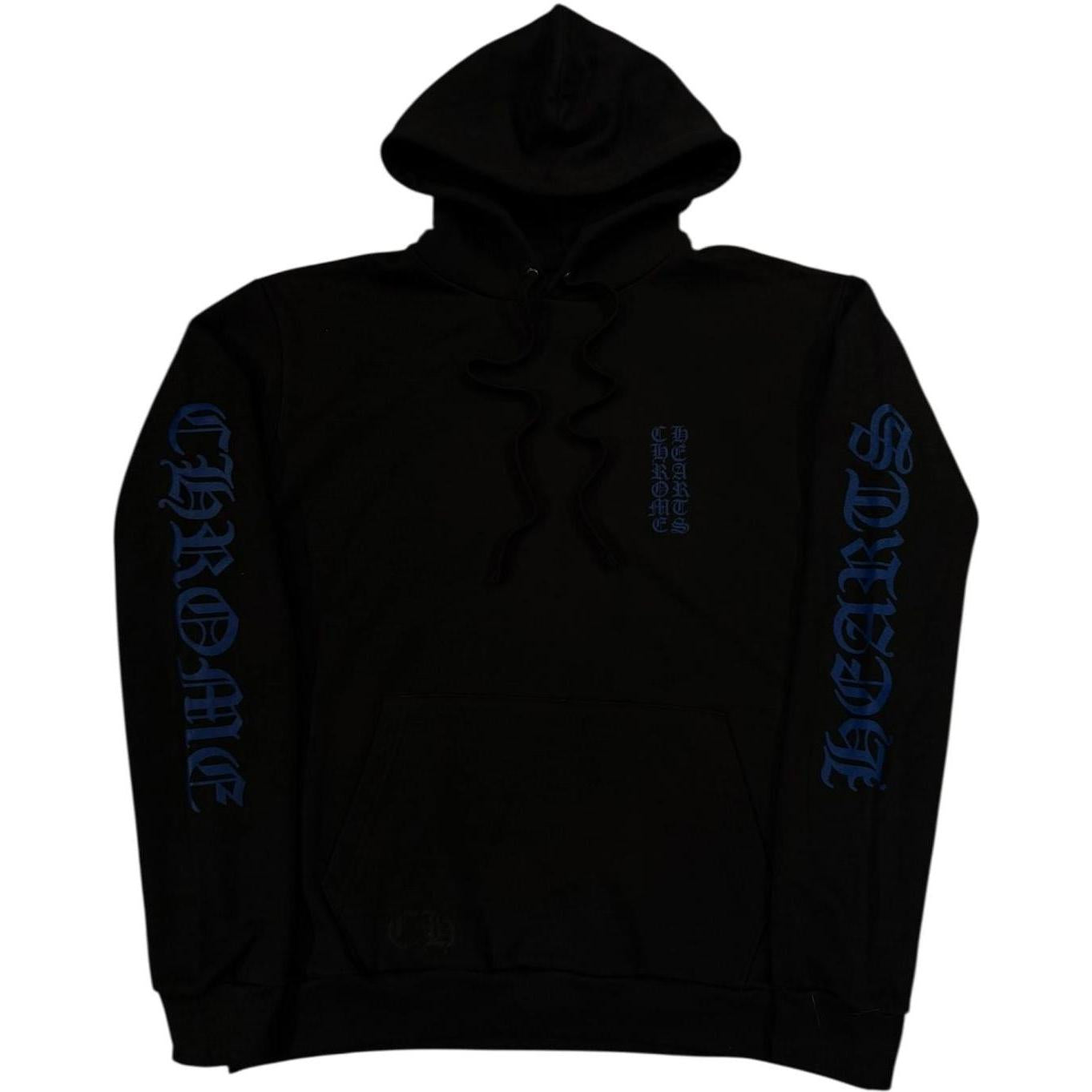 Chrome Hearts Vertical Logo Hoodie Black/Blue