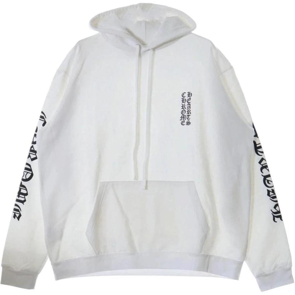 Chrome Hearts Vertical Logo Hoodie White
