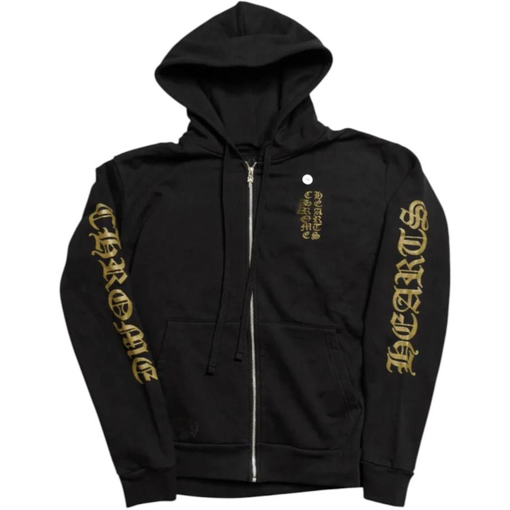 Chrome Hearts Vertical Logo Zip Up Hoodie Black/Army Green