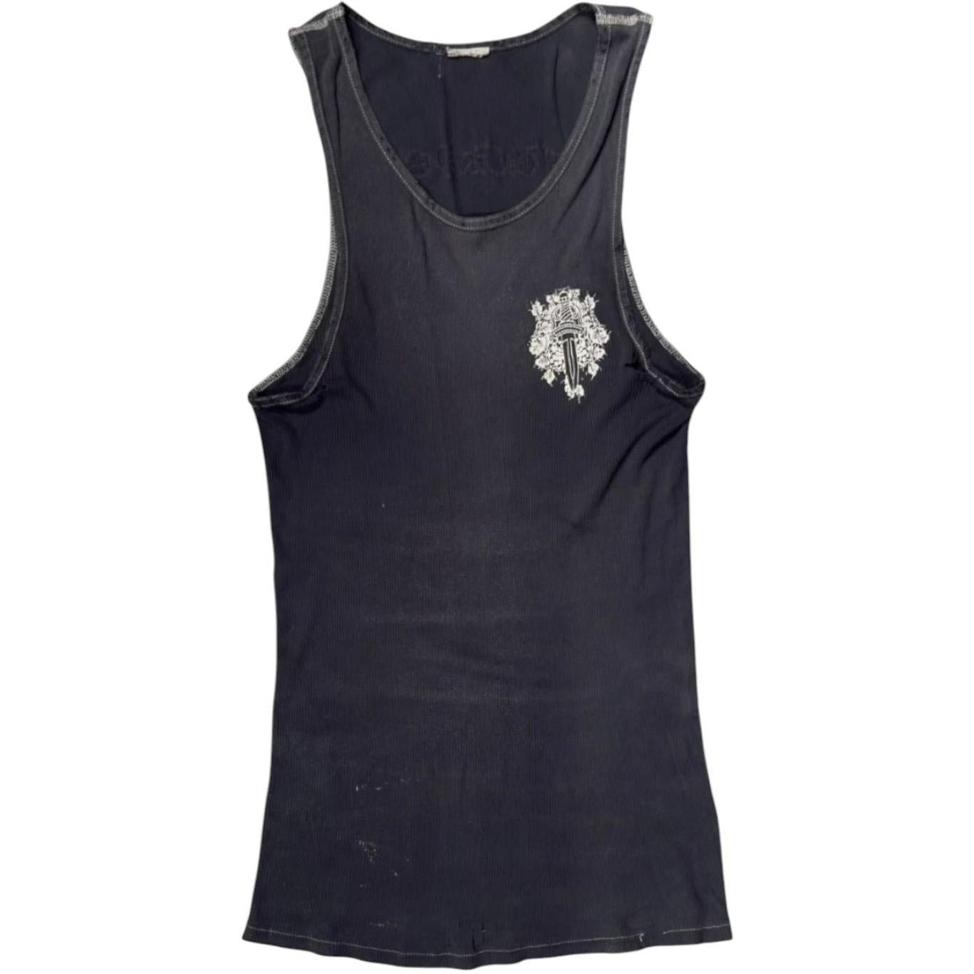 Chrome Hearts Vintage Dagger Logo Tank Top Faded Black - Used