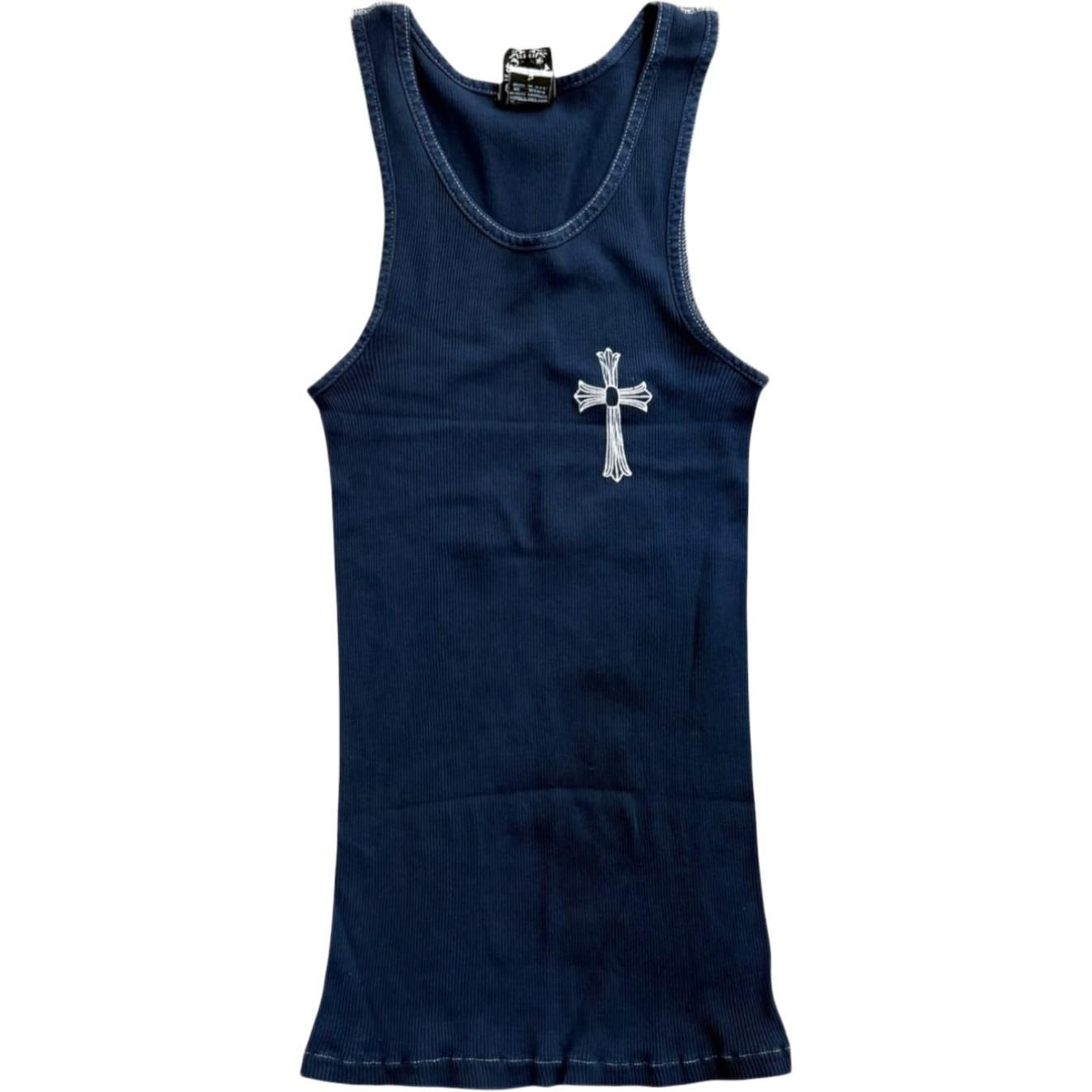 Chrome Hearts Vintage Los Angeles Horseshoe Tank Top Navy Blue
