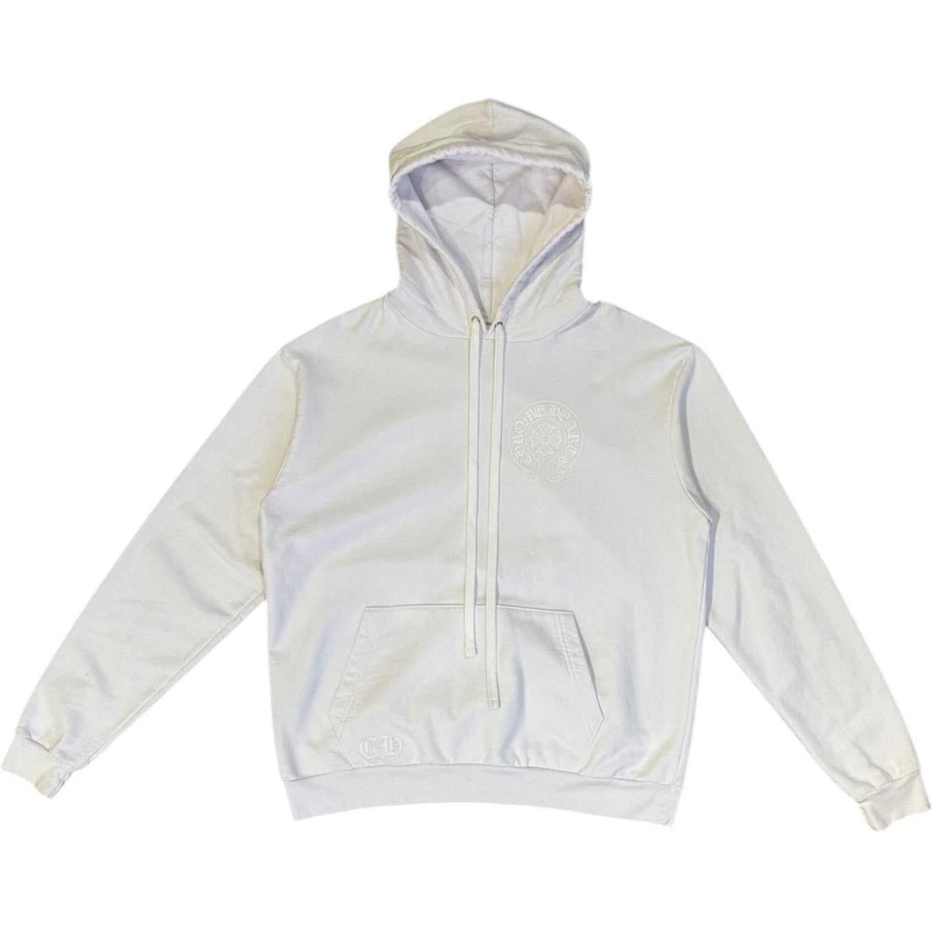 Chrome Hearts White Glow in the Dark Horseshoe Hoodie White - Like New
