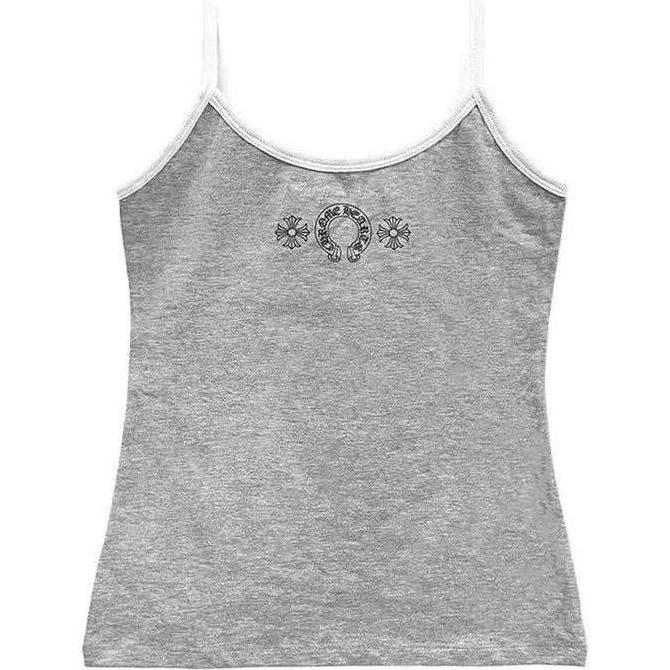 Chrome Hearts Women's Horseshoe Logo Tank Top Grey