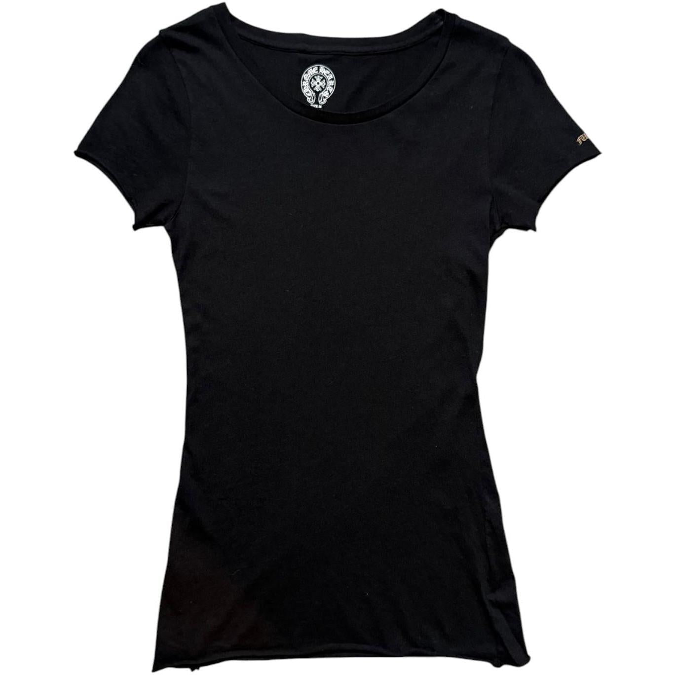 Chrome Hearts Women's Scroll Logo T-Shirt Black Bronze
