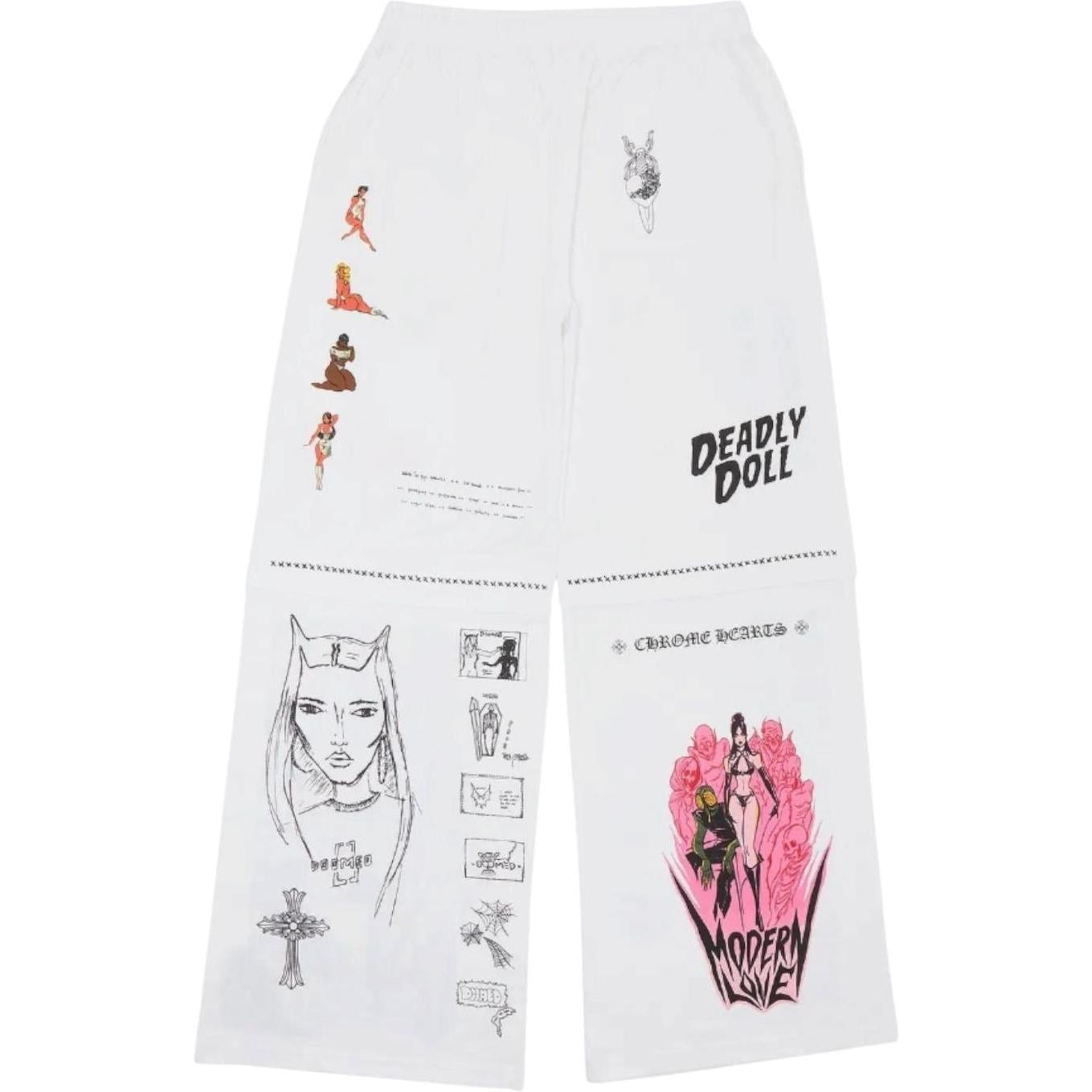 Chrome Hearts X Deadly Doll Miami Exclusive Sweatpants White