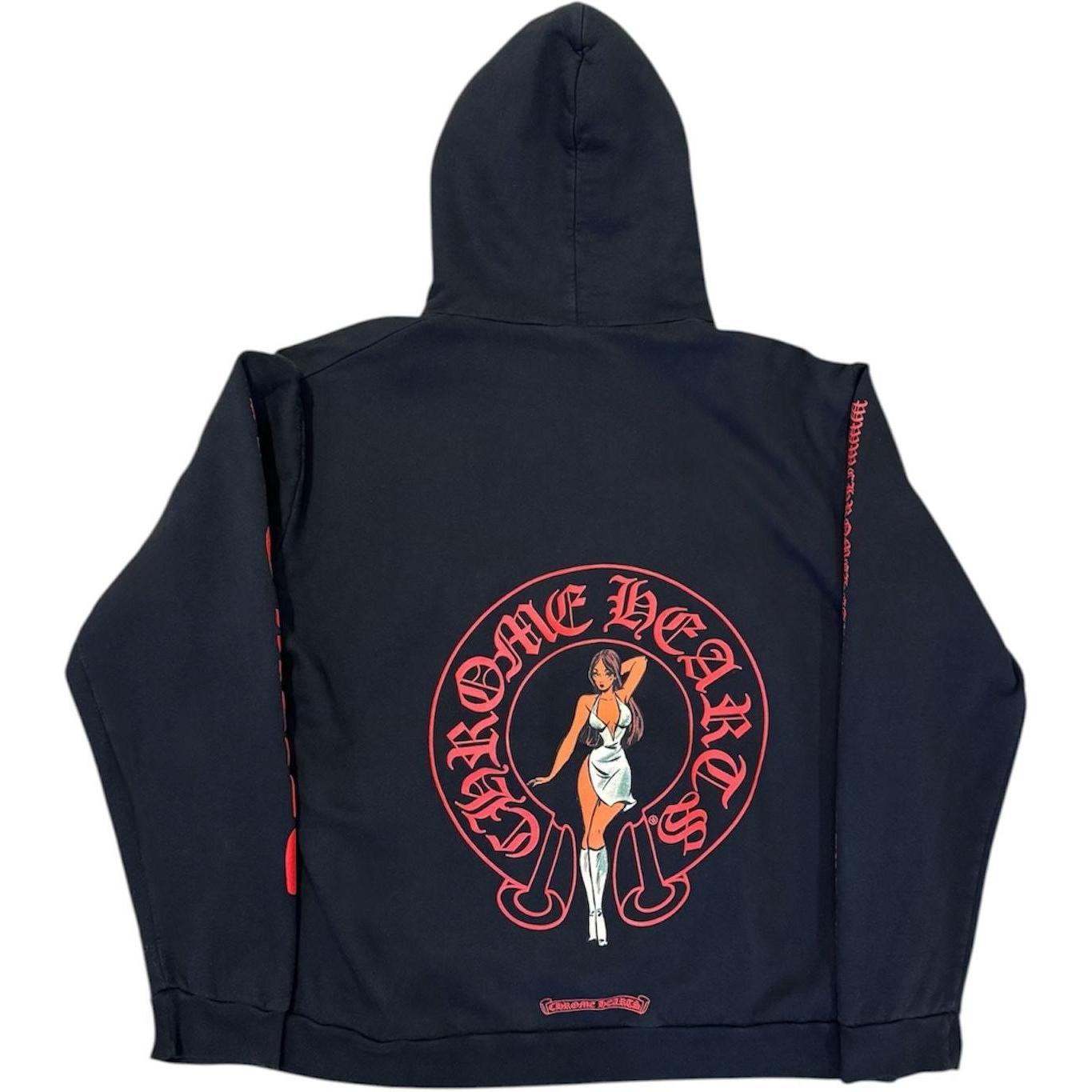 Chrome Hearts x Deadly Doll Online Exclusive Hoodie Black/Red - Gently Used