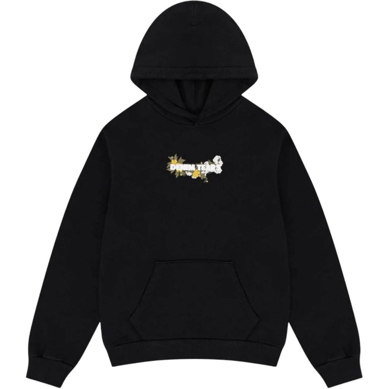 Denim Tears Embroidered Floral Logo Hoodie Black