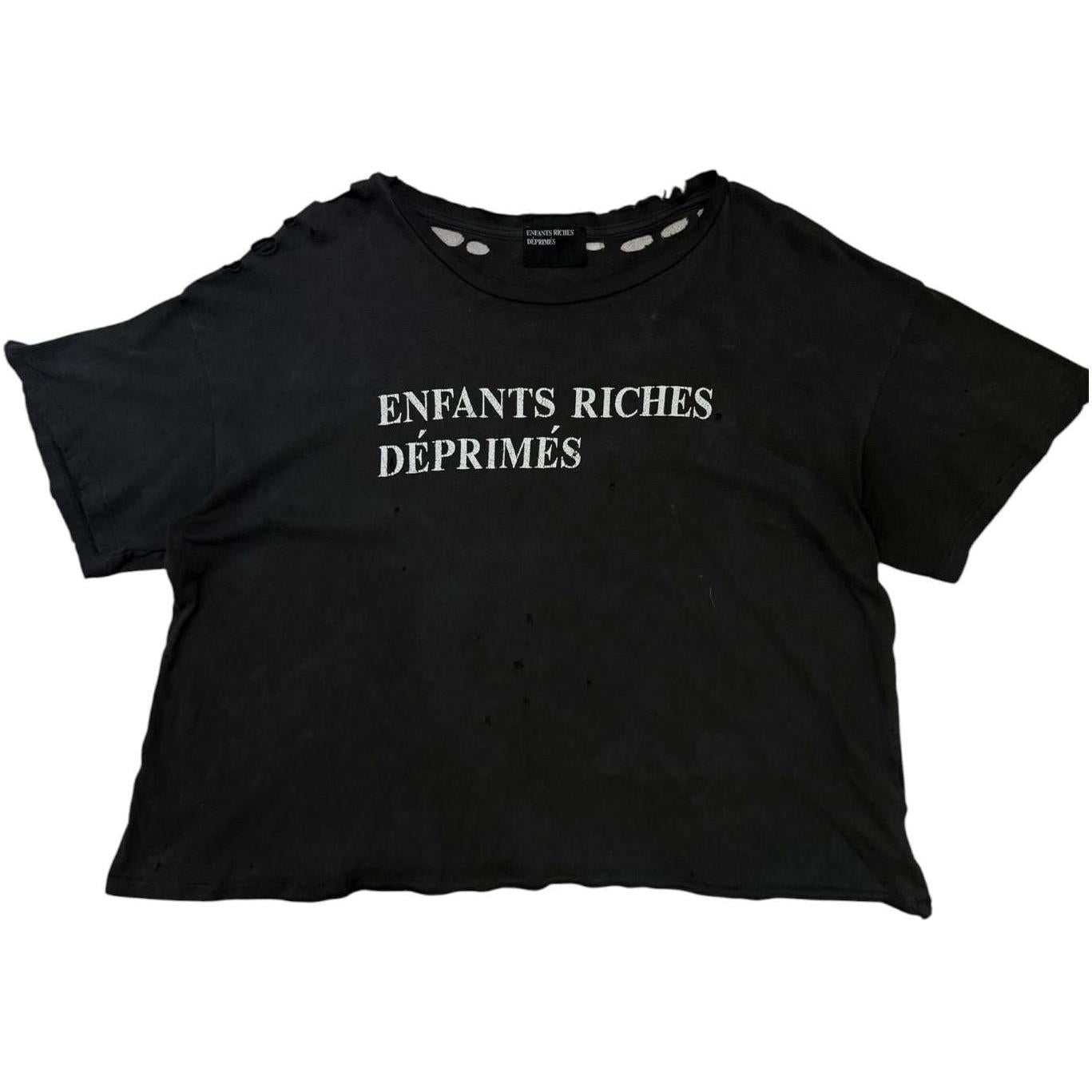 Enfants Riches Déprimés Classic Logo T-Shirt Damaged Black - Like New