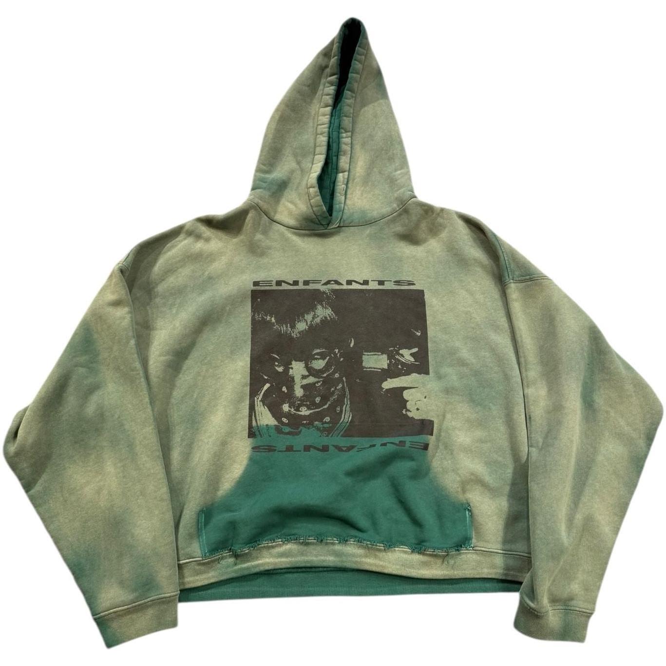 Enfants Riches Déprimés Girl/Gun Hoodie Faded Green/Black - Like New