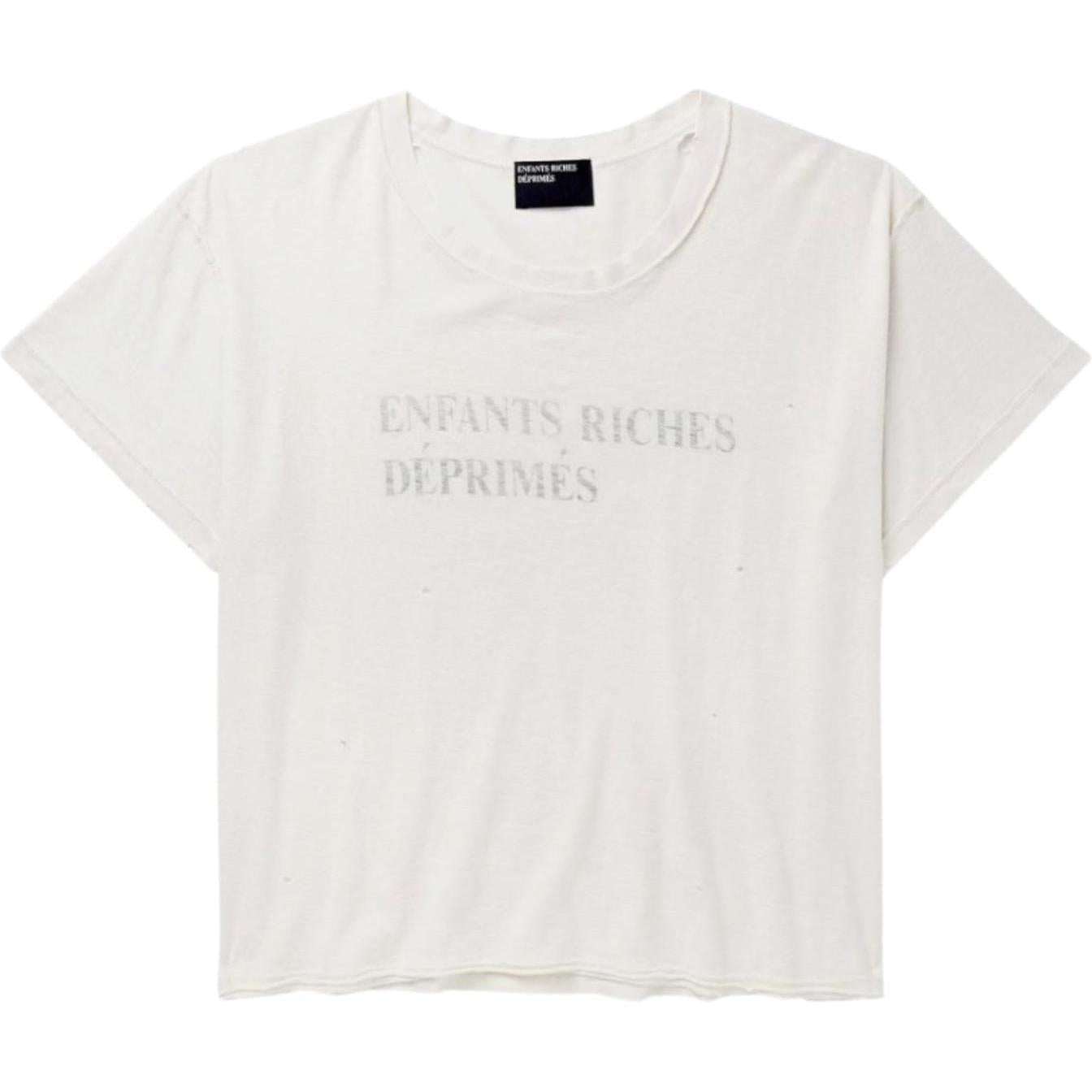 Enfants Riches Déprimés Reversed Classic Logo T-Shirt Faded Cream/Black