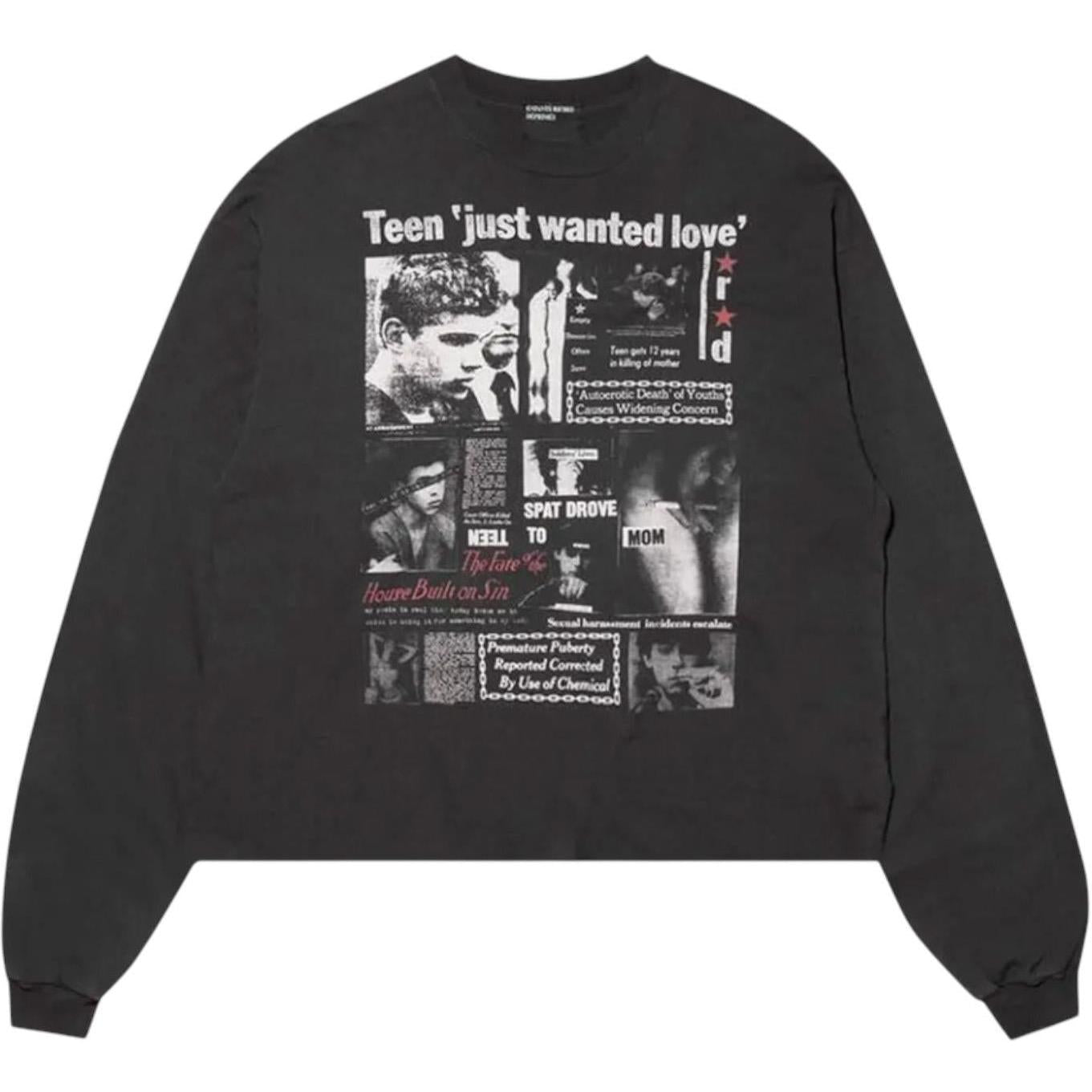 Enfants Riches Déprimés Teen Just Wanted Love Long-Sleeve T-Shirt Faded Black/Multicolor