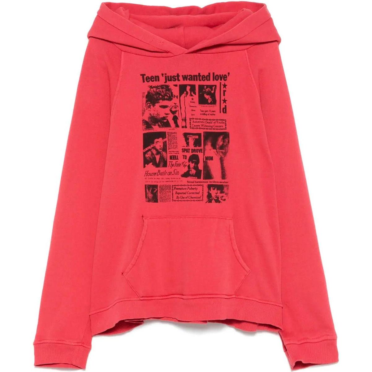 Enfants Riches Déprimés Teen Wanted Love Cropped Hoodie Red