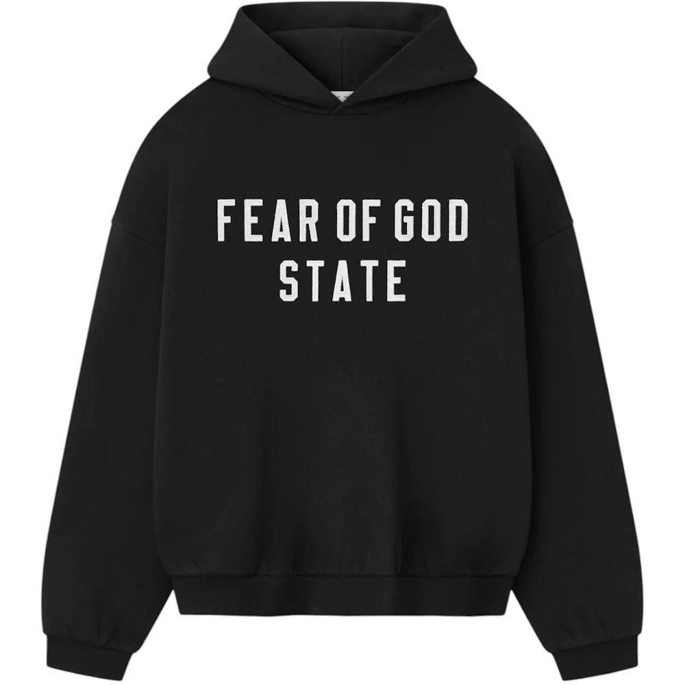 Fear of God Essentials 90's Fleece Hoodie Jet Black