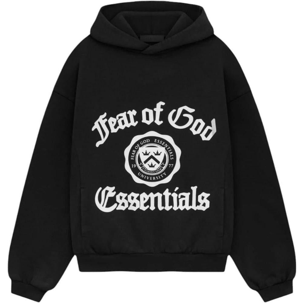Fear of God Essentials Kids Heavy Fleece Vintage Shrunken Hoodie Black