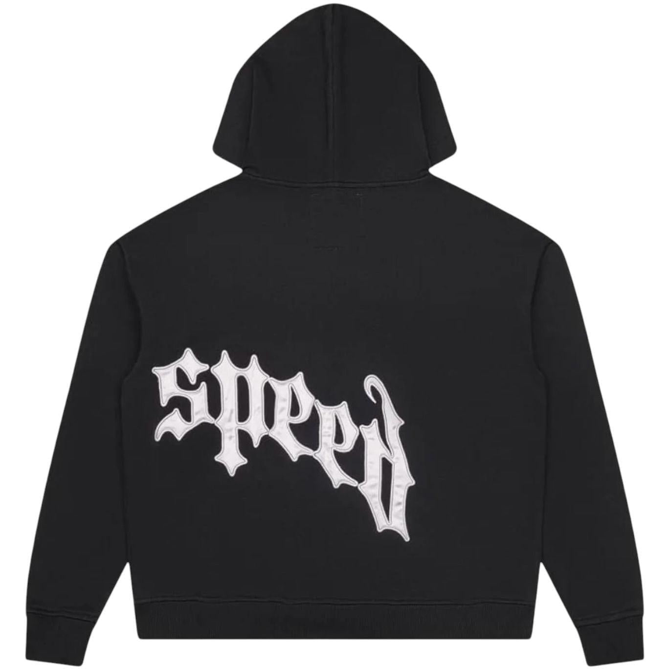Godspeed OG Logo V2 Zip Up Hoodie Black/Silver Satin