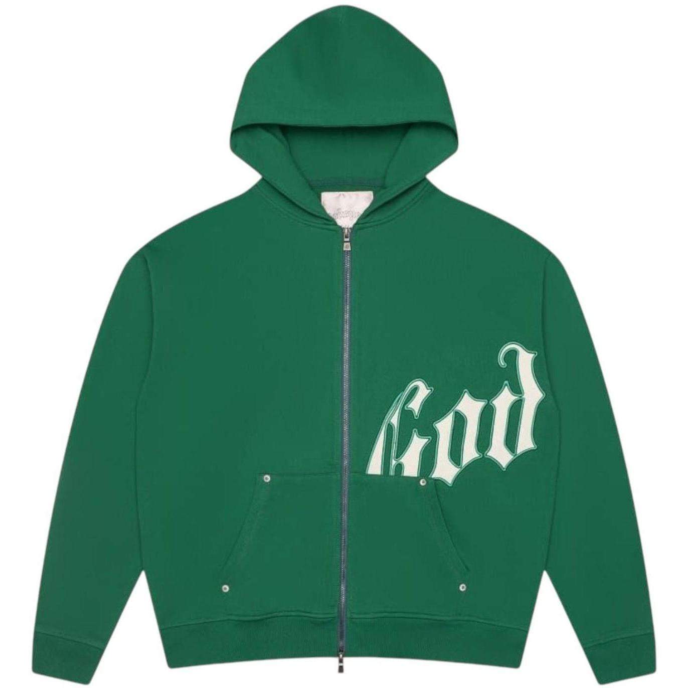 Godspeed OG Logo V2 Zip Up Hoodie Green White