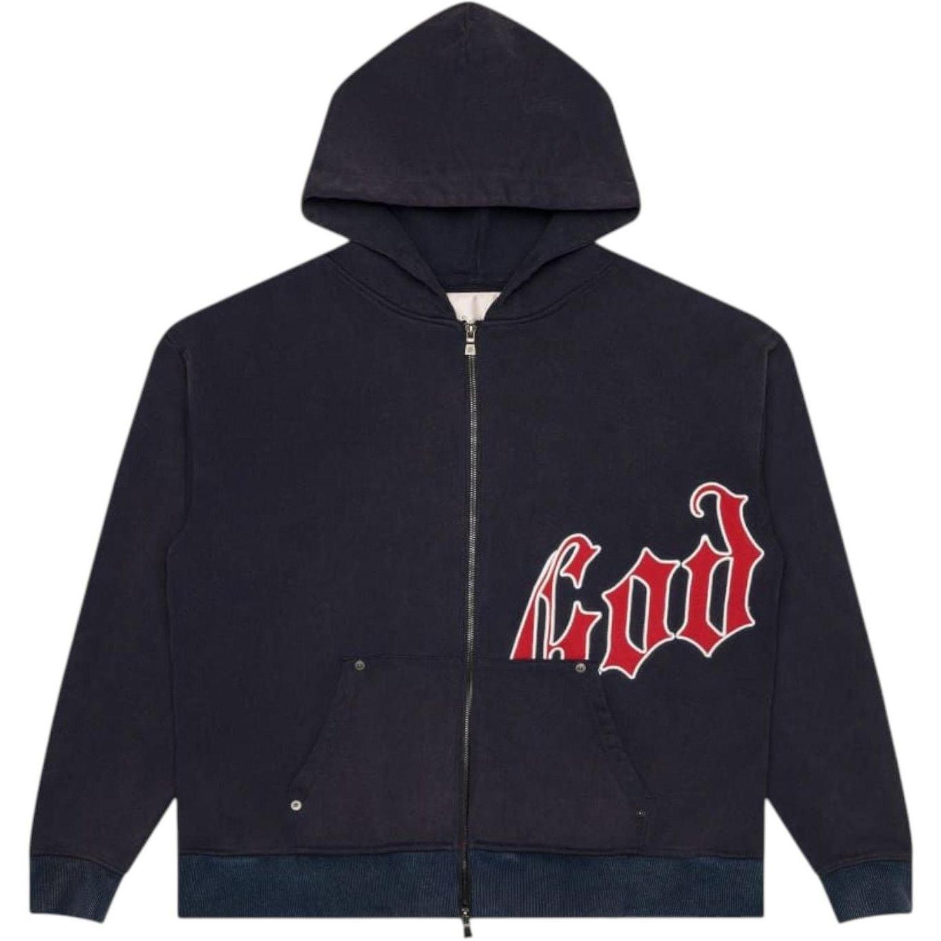 Godspeed OG Logo V2 Zip Up Hoodie Navy Red