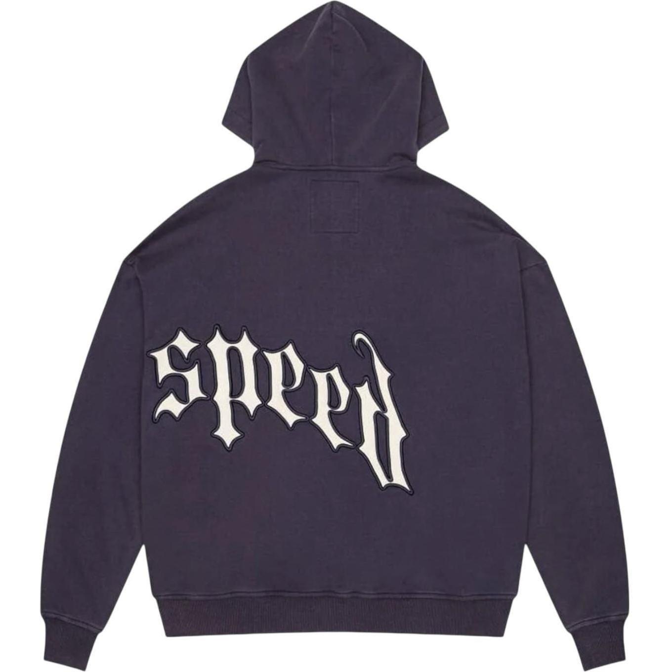 Godspeed OG Logo V2 Zip Up Hoodie Navy/Silver