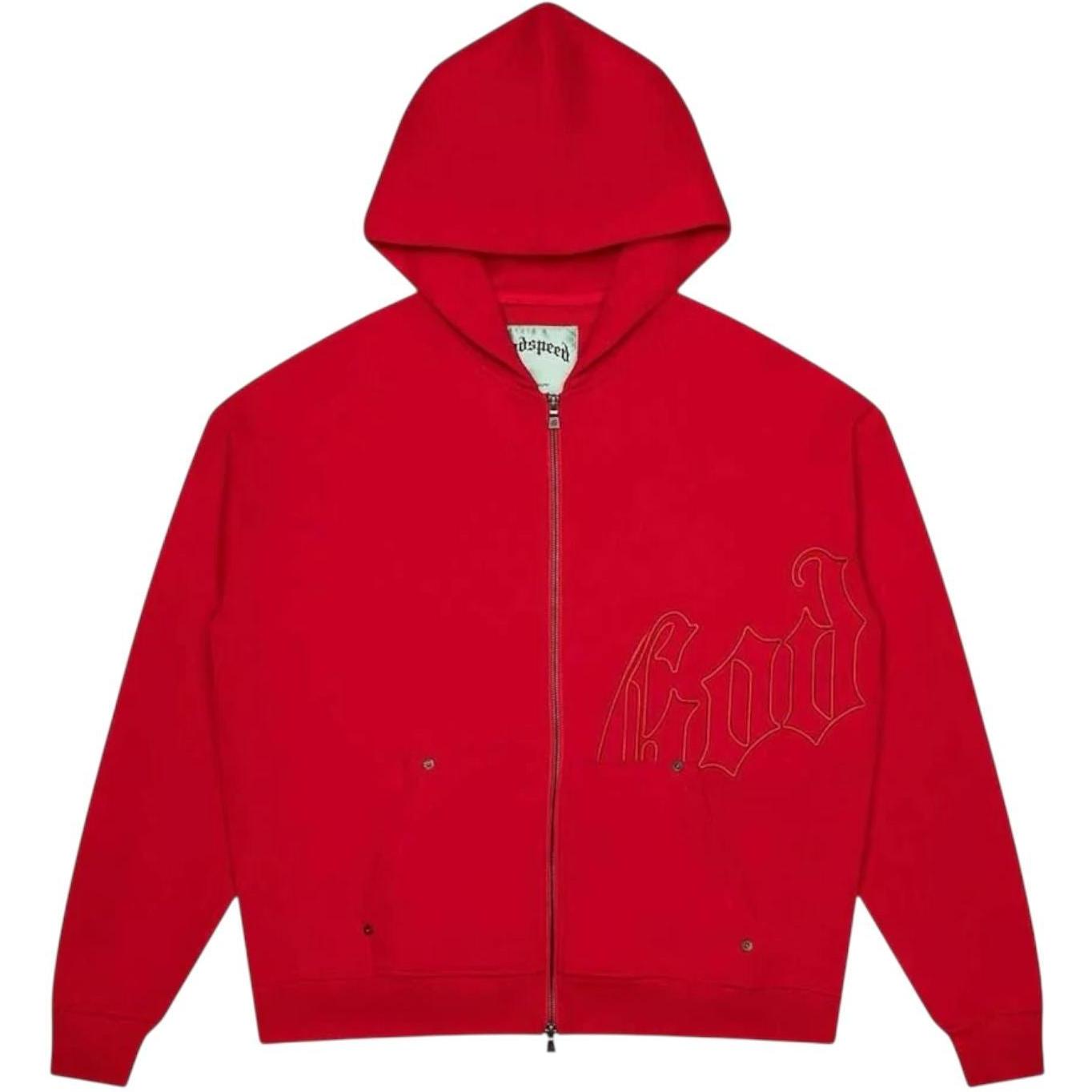 Godspeed OG Logo Zip Up Hoodie Double Red